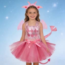 4-Piece Kids Dinosaur Outfit,Fluffy Tutu Skirt Set, Kids Party & Holiday Stage Clothing for Halloween and Christmas Performances