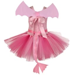 4-Piece Kids Dinosaur Outfit,Fluffy Tutu Skirt Set, Kids Party & Holiday Stage Clothing for Halloween and Christmas Performances