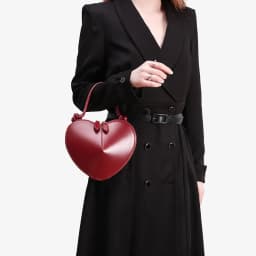 Heart Shaped Mini Top Handle Bag For Women Knotted Handle Zipper Closure Sweet Party Evening Crossbody Shoulder Purse