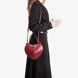 Heart Shaped Mini Top Handle Bag For Women Knotted Handle Zipper Closure Sweet Party Evening Crossbody Shoulder Purse