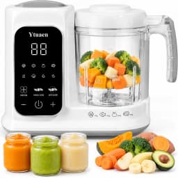 Baby Food Maker with Steam Basket, One-Touch Cooking, Blending and Self-Cleaning for Homemade Baby Puree,All-in-One Baby Food Processor White