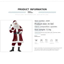 Christmas Couple Santa Costume M‑6XL Unisex Adult Role‑Playing Performance Suit for Xmas Themed Party Scene Layout Decoration