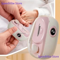 3 In 1 Electric Baby Nail Trimmer USB Rechargeable Automatic Polishing Nail Clipper LED Light 3 Speed Adjustable Household Nail Care Gadget