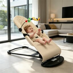 2-in-1 Foldable Baby Bouncer Lounger with Toy Bar – Adjustable Infant Rocker, Portable Newborn Cradle Seat 0-24 Months, Safety Certified