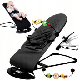 ▶ Foldable Baby Bouncer Lounger 2-in-1 – Adjustable Infant Rocker with Safety Harness, Portable Newborn Cradle Seat for 0-24 Months