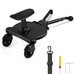 Universal Strollers Step Board Adapter with Detachable Seat Kids Buggy Board Load 55lbs Child Jogger Scooter Baby Stroller Board