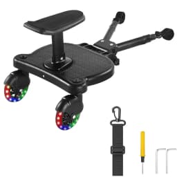 Universal Strollers Step Board Adapter with Detachable Seat Kids Buggy Board Load 55lbs Child Jogger Scooter Baby Stroller Board