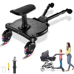 Universal Strollers Step Board Adapter with Detachable Seat Kids Buggy Board Load 55lbs Child Jogger Scooter Baby Stroller Board