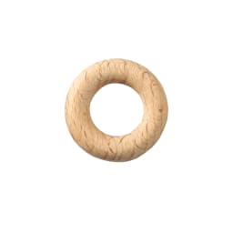 Let's Make 100pc 25/30mm Beech Wooden Ring Food Grade Wood Teether Children's Jewelry DIY Crafts Accessories Nursing Pendant