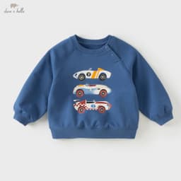 Dave Bella Sweatshirt Boys Pullover Children Autumn Top Clothes Spring Long Sleeve Casual Sportswear Car Print Fashion DB3263099
