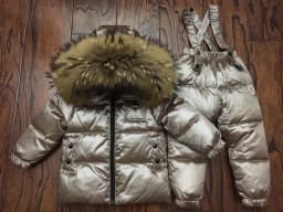 Russian Winter Down Suit For Girls Warm Children Winter Suits Boys Duck Down Jacket+overalls 2 Pcs Clothing Set Kids Snow Wear