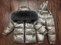 Russian Winter Down Suit For Girls Warm Children Winter Suits Boys Duck Down Jacket+overalls 2 Pcs Clothing Set Kids Snow Wear