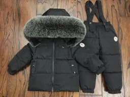 Russian Winter Down Suit For Girls Warm Children Winter Suits Boys Duck Down Jacket+overalls 2 Pcs Clothing Set Kids Snow Wear