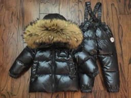 Russian Winter Down Suit For Girls Warm Children Winter Suits Boys Duck Down Jacket+overalls 2 Pcs Clothing Set Kids Snow Wear