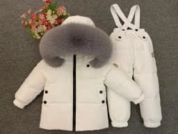 Russian Winter Down Suit For Girls Warm Children Winter Suits Boys Duck Down Jacket+overalls 2 Pcs Clothing Set Kids Snow Wear