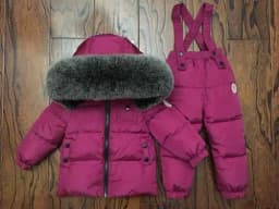 Russian Winter Down Suit For Girls Warm Children Winter Suits Boys Duck Down Jacket+overalls 2 Pcs Clothing Set Kids Snow Wear