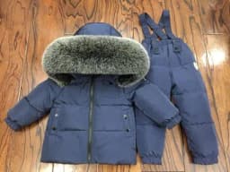 Russian Winter Down Suit For Girls Warm Children Winter Suits Boys Duck Down Jacket+overalls 2 Pcs Clothing Set Kids Snow Wear