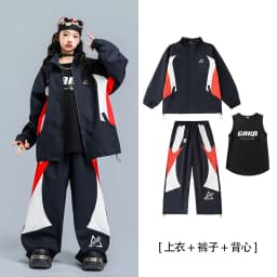 Children Streetwear Hip Hop Boys Girls Loose Casual Sport Jacket Pant Sets Kids Coat Trousers Tracksuits Stage Clothes Costumes