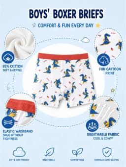 Boys Cotton Underwears 24 Pack Kids Soft Boxer Briefs With Non-Roll Waistband