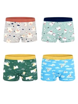 Boys Cotton Underwears 24 Pack Kids Soft Boxer Briefs With Non-Roll Waistband