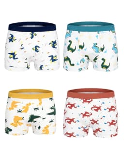 Boys Cotton Underwears 24 Pack Kids Soft Boxer Briefs With Non-Roll Waistband