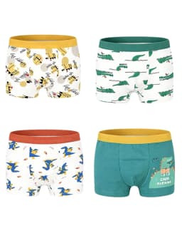 Boys Cotton Underwears 24 Pack Kids Soft Boxer Briefs With Non-Roll Waistband