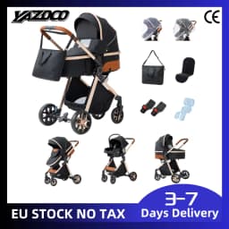 Elevated View 3-in-1 Baby Pram Travel Bundle with Infant Car Seat, Summer Breathable Fabric, Lightweight Aerospace Aluminium Frame, Foldable Space-Saving Travel Buggy Pushchair