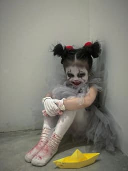 Pennywise Inspired Horrible Creature It Clown Tutu Dress Kids Joker Cosplay Costume with Hair Pin Gloves Girl Halloween Apparel