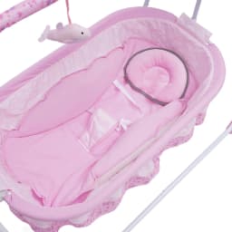 Electric Baby Crib 0-18 Months Baby Bed Automatic Cradle Swing Pink