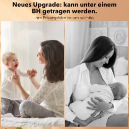 Hands-free wearable electric breast pump with 4 modes and 12 adjustable speeds. Features a white, one-piece portable design, ultra-quiet operation, and is a handy tool for working mothers who need to pump.