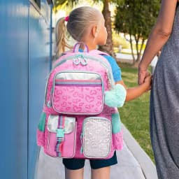 Aesthetic Girls Backpack Set with Lunch Box & Pencil Case, Cute Bookbag for Elementary Students