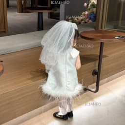 Baby Girls White Korean Style Children Catch Week Gown New Wedding Flower Girl Birthday Party Banquet Elegant Princess Dress