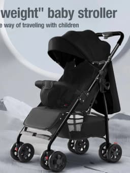 2 in 1 Travel Baby Stroller Lightweight Foldable Pram Pushchair Portable Buggy for Infant Toddler with Compact Folding Design Sit Lie Mode Adjustable Canopy Five Point Harness Suspension Wheels Large Basket Holiday Outdoor Travel