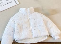 2026 Winter Girls Rhinestone Puffer Jacket Korean Star-Studded Fashion Coat Glitter Zip-Up Quilted Down Jacket