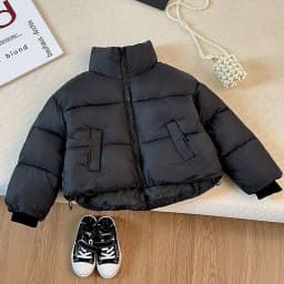 2026 Winter Girls Rhinestone Puffer Jacket Korean Star-Studded Fashion Coat Glitter Zip-Up Quilted Down Jacket