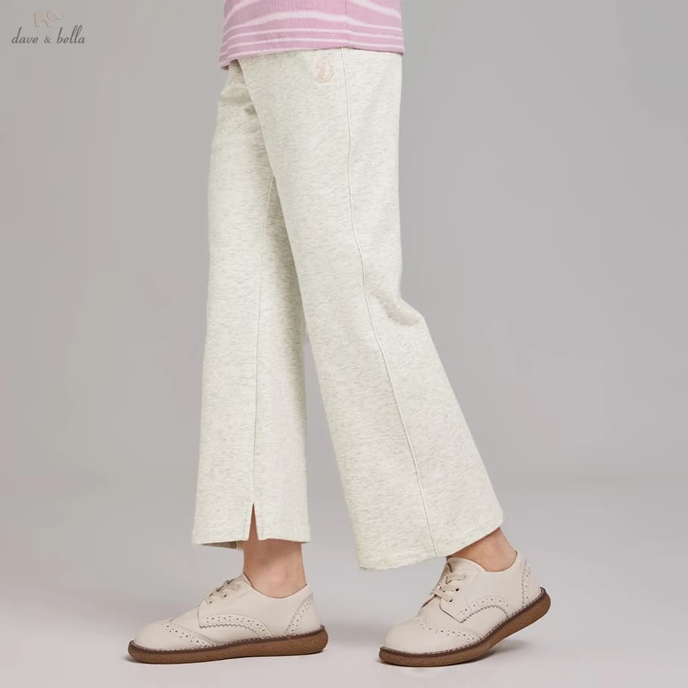 Dave Bella Girls Flare Pants Children Autumn Spring Knitted Bootcut Pants Fashion Elastic Waist Casual Trousers DK3262649