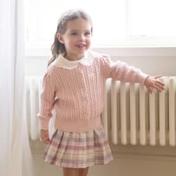 Dave Bella Cardigan Sweater Autumn Spring Girls Coat Sweet Children Pure Cotton Sweater Top Casual Elegant Gathering DB3243397-B