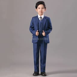 School uniform Dress for boys Formal Tuxedo Suits for Weddings Blazer Vest Pants Kids Gentleman Party Child Clothing Sets B043
