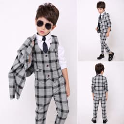 School uniform Dress for boys Formal Tuxedo Suits for Weddings Blazer Vest Pants Kids Gentleman Party Child Clothing Sets B043