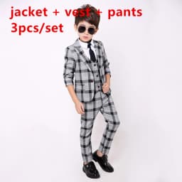 School uniform Dress for boys Formal Tuxedo Suits for Weddings Blazer Vest Pants Kids Gentleman Party Child Clothing Sets B043