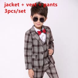 School uniform Dress for boys Formal Tuxedo Suits for Weddings Blazer Vest Pants Kids Gentleman Party Child Clothing Sets B043