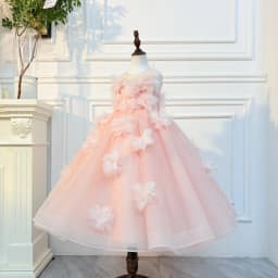 2026 Children Pink 3D Floral Girls Princess Gown Flower Girl Wedding Kids Birthday Runway Piano Performance Tutu Pageant Costume