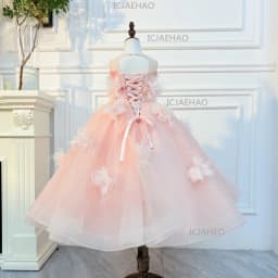2026 Children Pink 3D Floral Girls Princess Gown Flower Girl Wedding Kids Birthday Runway Piano Performance Tutu Pageant Costume