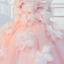 2026 Children Pink 3D Floral Girls Princess Gown Flower Girl Wedding Kids Birthday Runway Piano Performance Tutu Pageant Costume