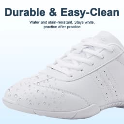 BAXINIER Cheer Shoes Women White Cheerleading Shoes Soft Bottom Competitive Aerobics Training Shoes Breathable Lightweight Dance Sneakers Girls