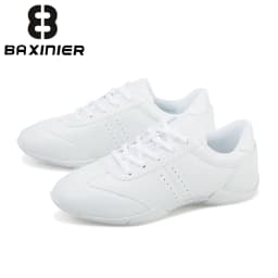 BAXINIER Cheer Shoes Women White Cheerleading Shoes Soft Bottom Competitive Aerobics Training Shoes Breathable Lightweight Dance Sneakers Girls