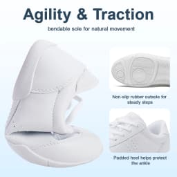 BAXINIER Cheer Shoes Women White Cheerleading Shoes Soft Bottom Competitive Aerobics Training Shoes Breathable Lightweight Dance Sneakers Girls