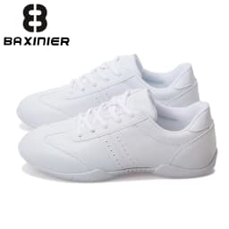 BAXINIER Cheer Shoes Women White Cheerleading Shoes Soft Bottom Competitive Aerobics Training Shoes Breathable Lightweight Dance Sneakers Girls