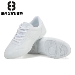 BAXINIER Cheer Shoes Women White Cheerleading Shoes Soft Bottom Competitive Aerobics Training Shoes Breathable Lightweight Dance Sneakers Girls