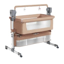 Smart Electric Baby Cradle Crib, Bedside Co-Sleeper Parent-Child Bed Mode with 5 Swing Amplitudes, Bluetooth Speaker, Wireless Remote Control, Anti-Spit Angle Adjustment and Storage Basket, Portable Newborn Bassinet